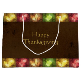 Bolsa De Regalo Grande Felices hojas de acción de gracias