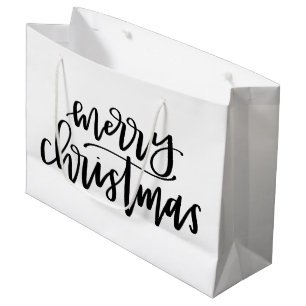 Bolsa De Regalo Grande Felices Navidad - bolso blanco y negro del regalo