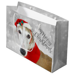Bolsa De Regalo Grande Felices Navidad del galgo