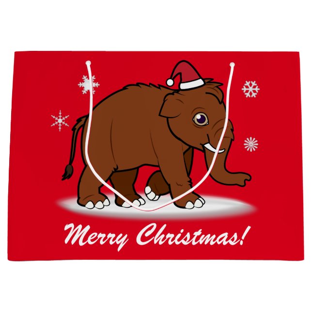 Bolsa De Regalo Grande Felices Navidad del mamut lanoso (Anverso)