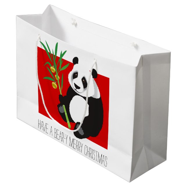 Bolsa De Regalo Grande Felices Navidad del Oso-y (Angulo Anverso)
