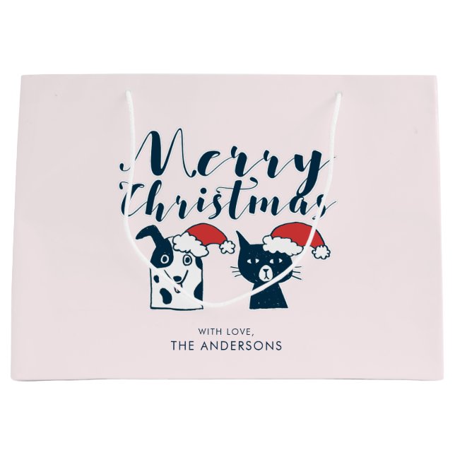 Bolsa De Regalo Grande Felices Navidad divertidas del Doodle el | del (Anverso)