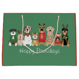 Bolsa De Regalo Grande Felices Pawlidays Perros Red Green