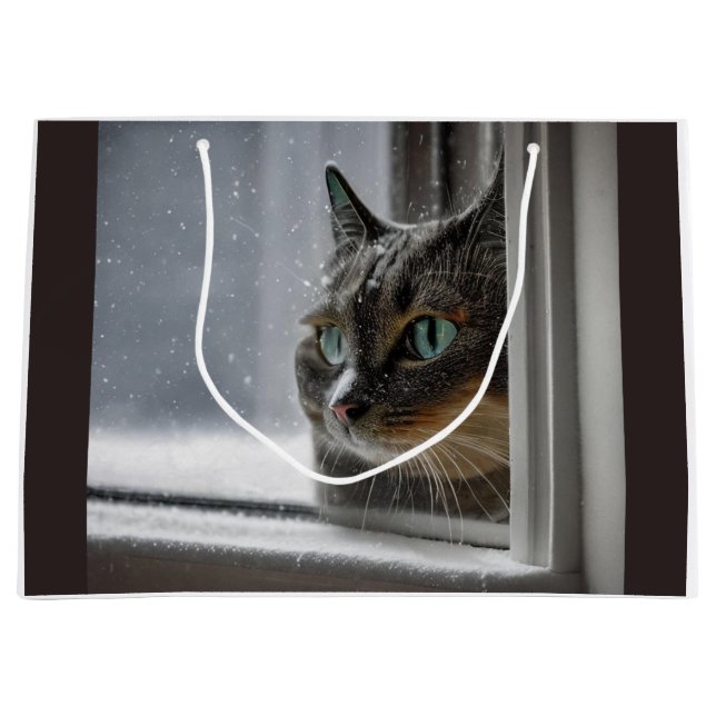 Bolsa De Regalo Grande Felices vacaciones Gato Kitty (Anverso)