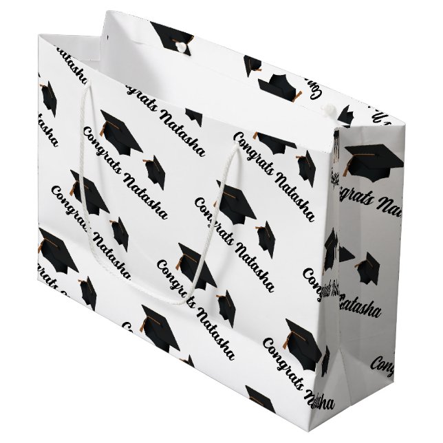 Bolsa De Regalo Grande Felicidades por la celebración de la graduación (Angulo Anverso)