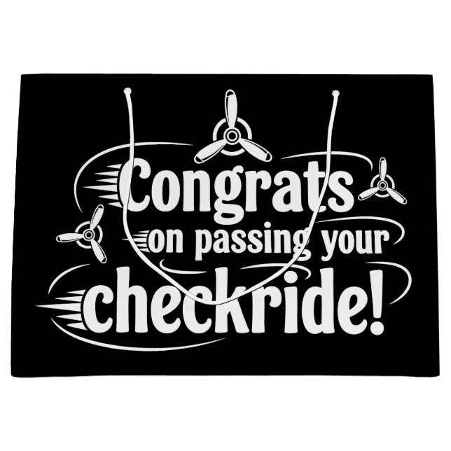 Bolsa De Regalo Grande Felicidades por pasar tu checkride! (Anverso)