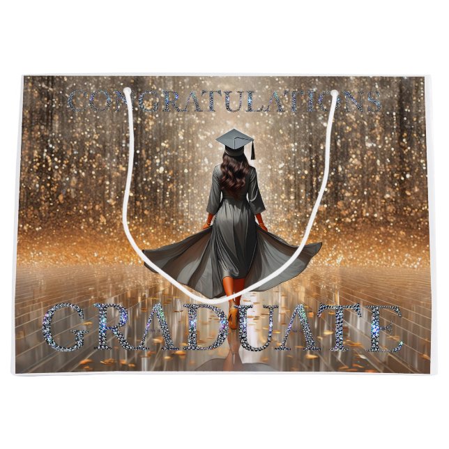 Bolsa De Regalo Grande Felicitaciones a mujer graduada (Anverso)