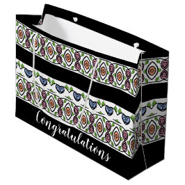 Bolsa De Regalo Grande Felicitaciones con patrones modernos