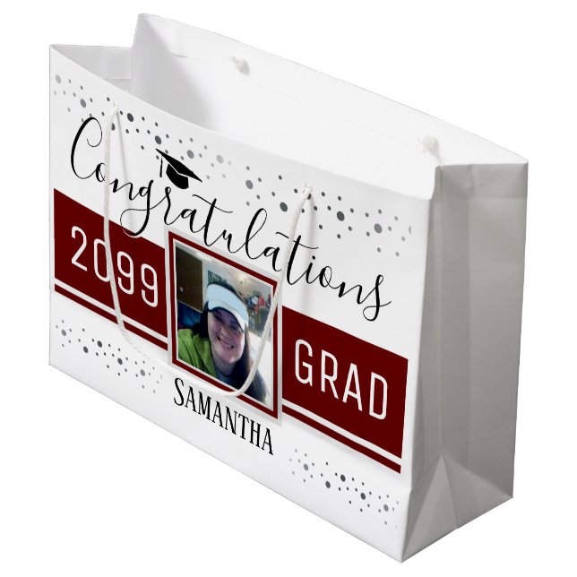 Bolsa De Regalo Grande Felicitaciones Grad Any Year Confetti (Angulo Anverso)