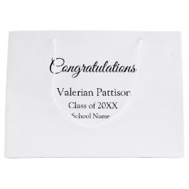 Bolsa De Regalo Grande Felicitaciones graduado agregar nombre de escuela 
