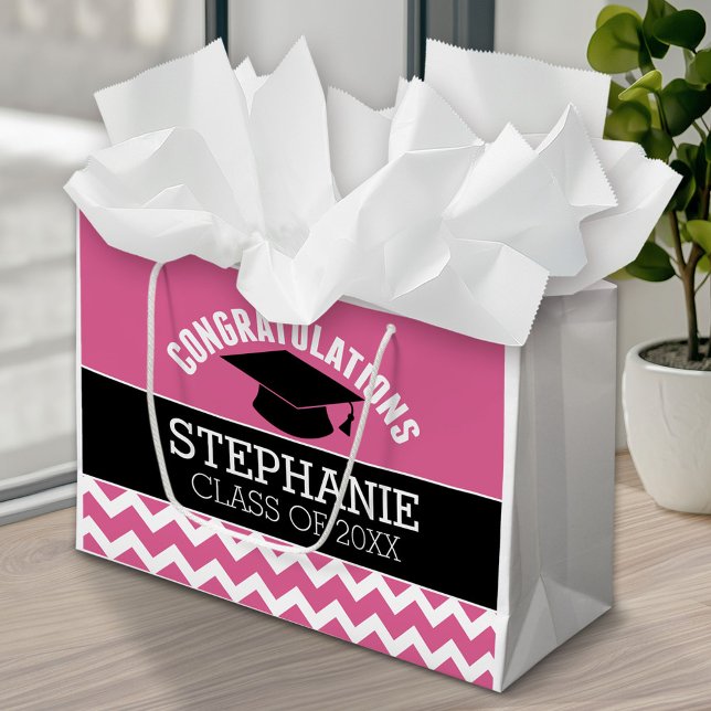 Bolsa De Regalo Grande Felicitaciones Graduado - Graduación Personalizada (Custom Graduation Bag)