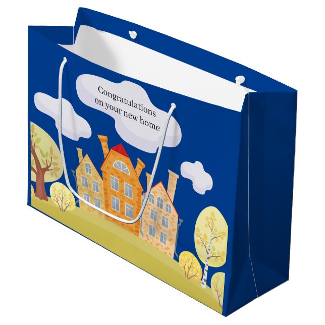 Bolsa De Regalo Grande Felicitaciones, nuevo fiesta doméstico (Angulo Anverso)