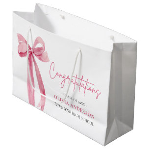 Bolsa De Regalo Grande Felicitaciones por graduación de Coquette de Bow R