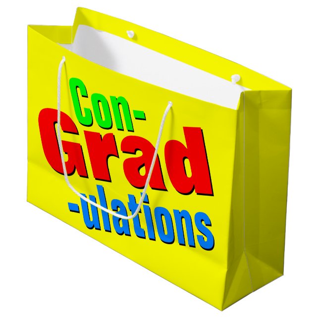Bolsa De Regalo Grande Felicitaciones regalo de graduación (Angulo Anverso)