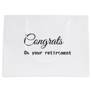 Bolsa De Regalo Grande Felicitaciones simples mínimas de jubilación agreg