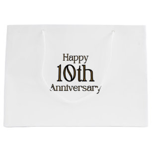 Bolsa de regalo grande feliz 10° aniversario