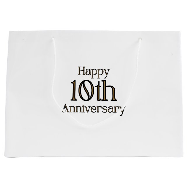 Bolsa de regalo grande feliz 10° aniversario (Anverso)