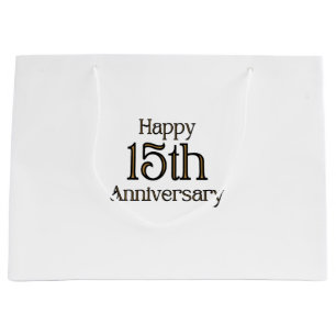 Bolsa de regalo grande feliz 15° aniversario