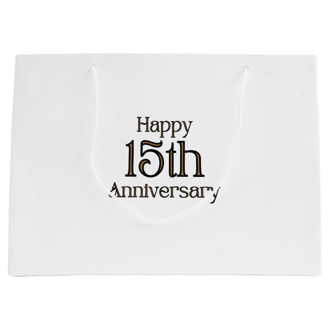 Bolsa de regalo grande feliz 15° aniversario (Anverso)