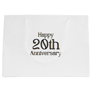 Bolsa de regalo grande feliz 20° aniversario