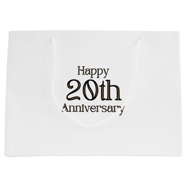 Bolsa de regalo grande feliz 20° aniversario (Anverso)