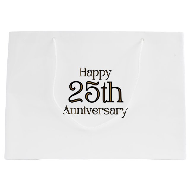 Bolsa de regalo grande feliz 25° aniversario (Anverso)