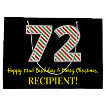 Feliz 72 cumpleaños y Feliz Navidad, nombre person