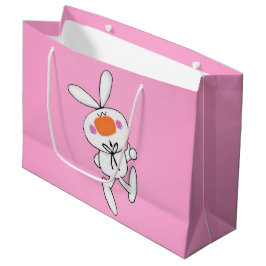 Bolsa De Regalo Grande Feliz baile lindo Personalizado conejo blanco