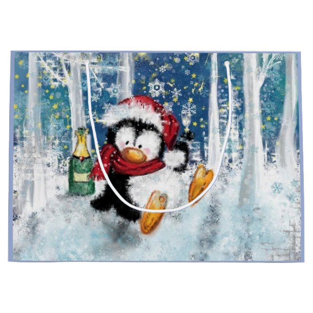 Bolsa De Regalo Grande Feliz bolso de regalo para Navidades divertidos de (Anverso)
