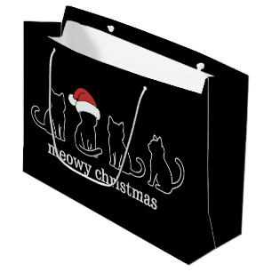 Bolsa De Regalo Grande Feliz Catmas Gato Navidad Adorable Gatito Gatos Sa