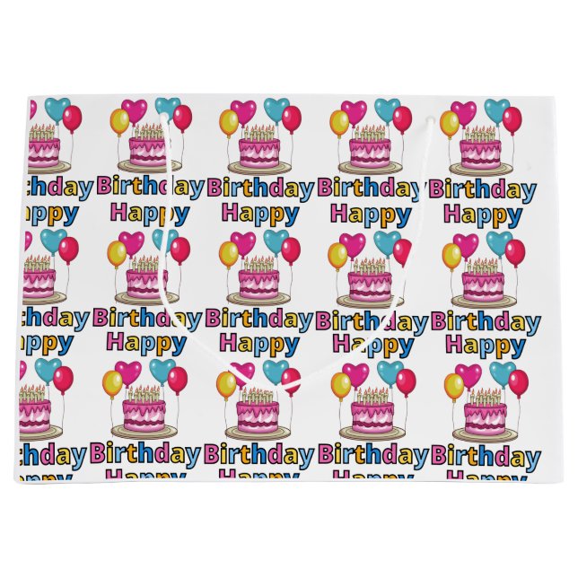 Bolsa De Regalo Grande Feliz Cumpleaños (Anverso)