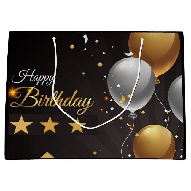 Bolsa De Regalo Grande Feliz cumpleaños (Anverso)