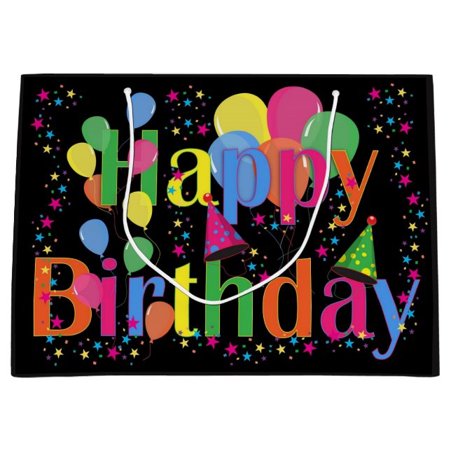 Bolsa De Regalo Grande Feliz cumpleaños (Anverso)