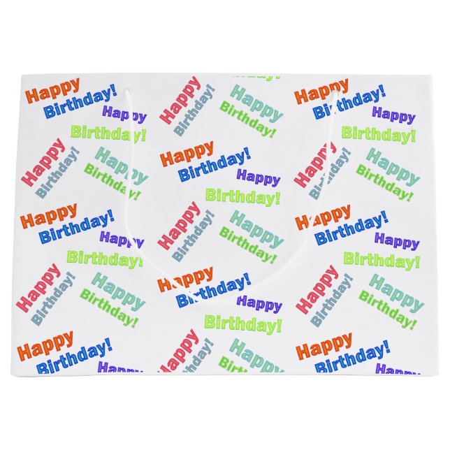 Bolsa De Regalo Grande Feliz Cumpleaños (Anverso)