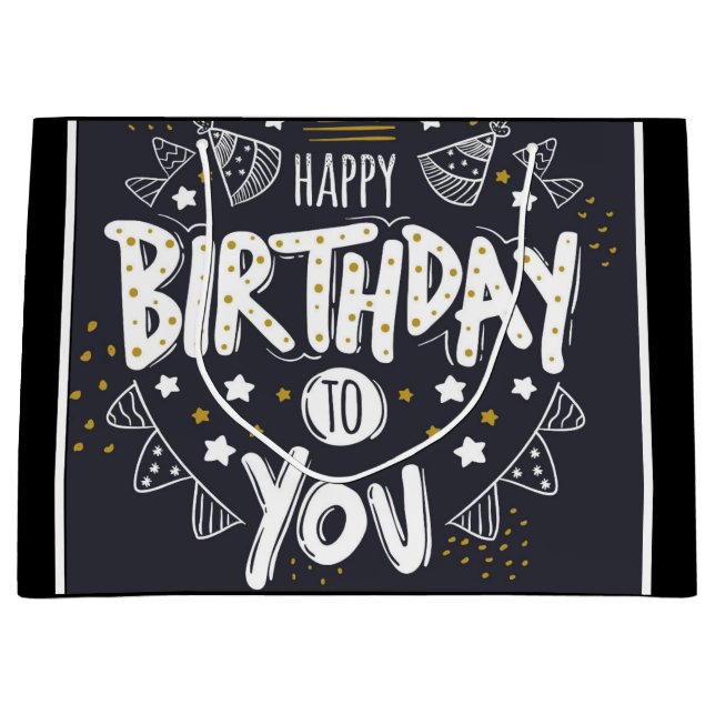 Bolsa De Regalo Grande Feliz cumpleaños (Anverso)