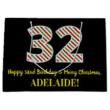 Feliz cumpleaños 32 y Feliz Navidad, nombre person