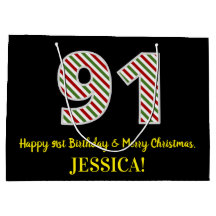 Feliz cumpleaños 91 y Feliz Navidad, nombre person