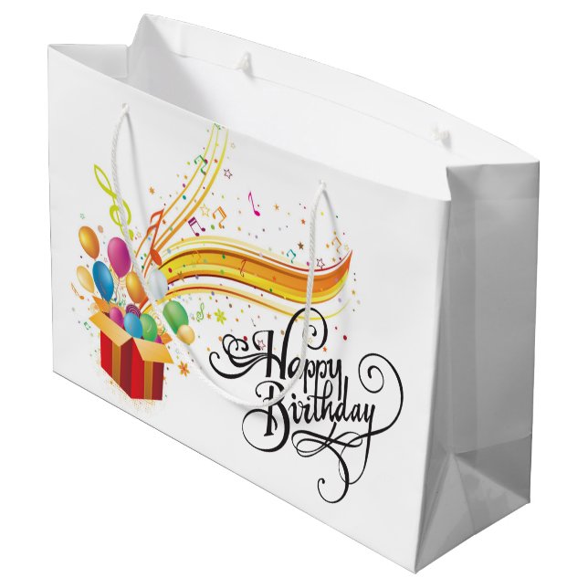 Bolsa De Regalo Grande Feliz Cumpleaños a Ti (Angulo reverso)