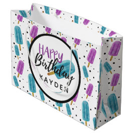 Bolsa De Regalo Grande Feliz cumpleaños a un niño llamado Summer Ice Pop 
