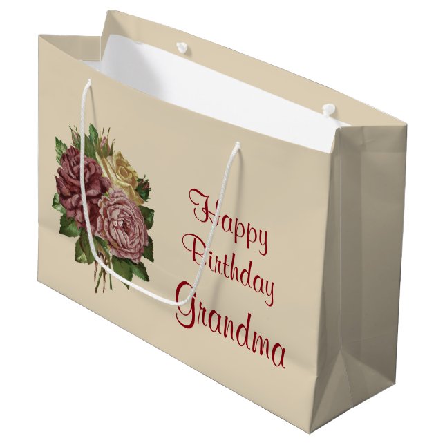 Bolsa De Regalo Grande Feliz cumpleaños, abuela (Angulo Anverso)