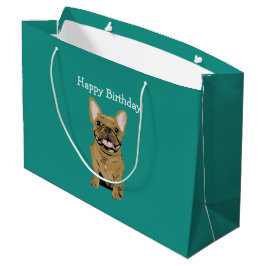 Bolsa De Regalo Grande Feliz cumpleaños - Bulldog Francés beige