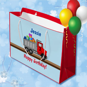 Bolsa De Regalo Grande Feliz cumpleaños camión carga de regalos chicos 