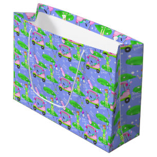 Bolsa De Regalo Grande Feliz Cumpleaños con tema de golf femenino