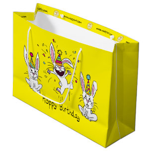Bolsa De Regalo Grande Feliz cumpleaños Conejo Conejo Conejo de Adagio Gr