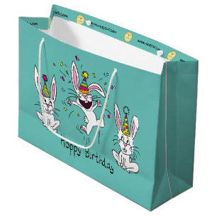 Bolsa De Regalo Grande Feliz cumpleaños conejo conejo conejo niños adorad