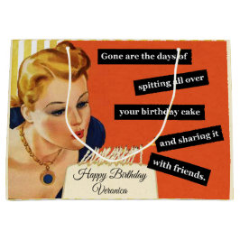 Bolsa De Regalo Grande Feliz cumpleaños destripando velas de divertida ép