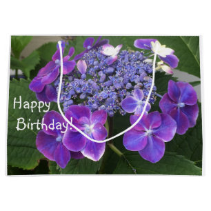 Bolsa De Regalo Grande Feliz cumpleaños Hydrangea Blossom