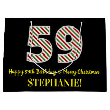 Feliz cumpleaños número 59 y Feliz Navidad, nombre