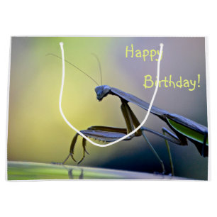 Bolsa De Regalo Grande Feliz cumpleaños orando a Mantis