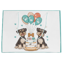 Bolsa De Regalo Grande Feliz Cumpleaños Perros Schnauzer